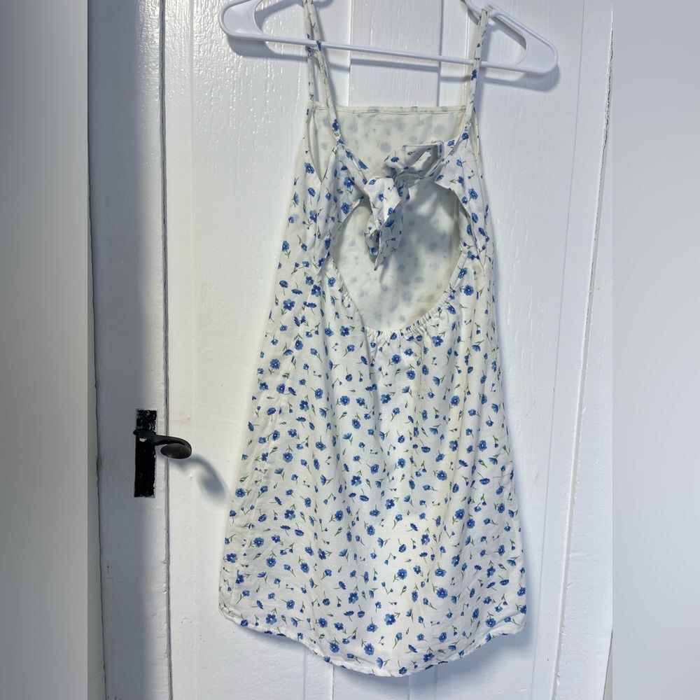American Eagle Floral tie back mini linen blend dress size XS - Picture 5 of 10